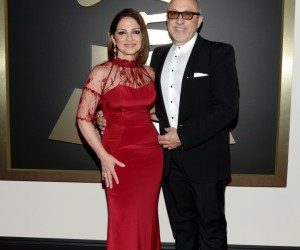 Nominee Gloria Estefan and Emilio Estefan arrive at the 56th Annual GRAMMY Awards on Jan. 26 in Los Angeles