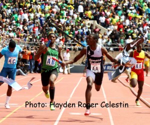 Jamaica College won the High School Boys' 4x400 Championship of America at the 120th running of the Penn Relays - hayden-roger-celestin