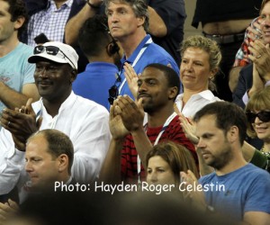 Michael Jordan and son at US Open