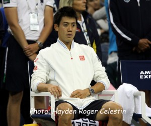 A stunned Kei Nishikori watches his dreams of becoming the first Asian Grand Slam winner fade away.