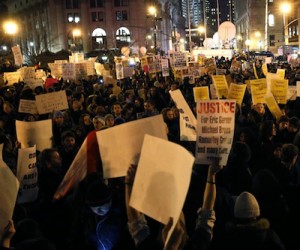 Thousands Of Demonstrators Filling Lower Manhattan on Dec. 4, 2014. 