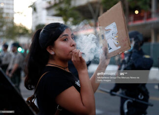 marijuana-smoker-at-floyd-protest