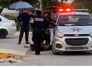 mexico-george-floyd-incidentThe video shows a woman prone, handcuffed body lying on the road. Officers are later seen moving the limp, shoeless body into the back of a police truck.